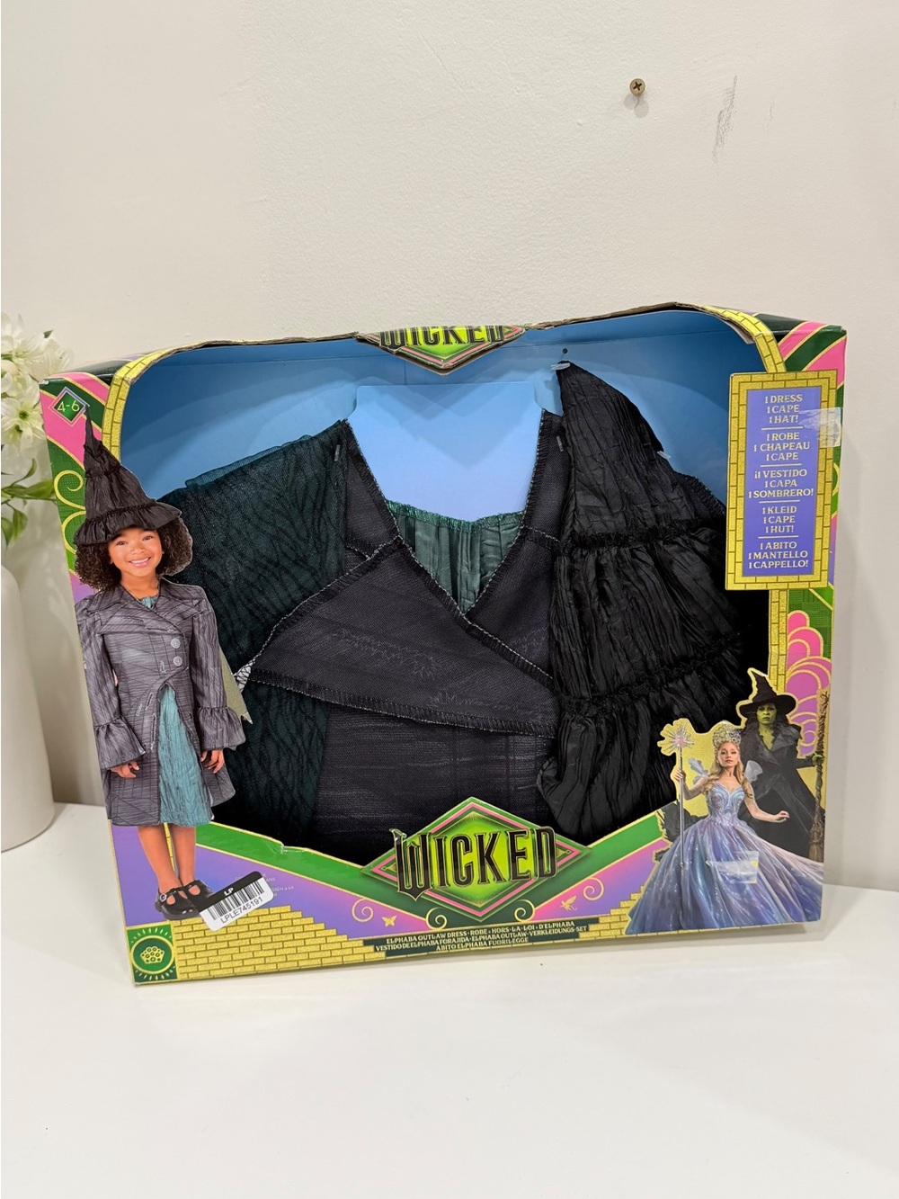 Wicked Girls Black Witch Costume Dress & Cape by Wicked for 4-6 years old